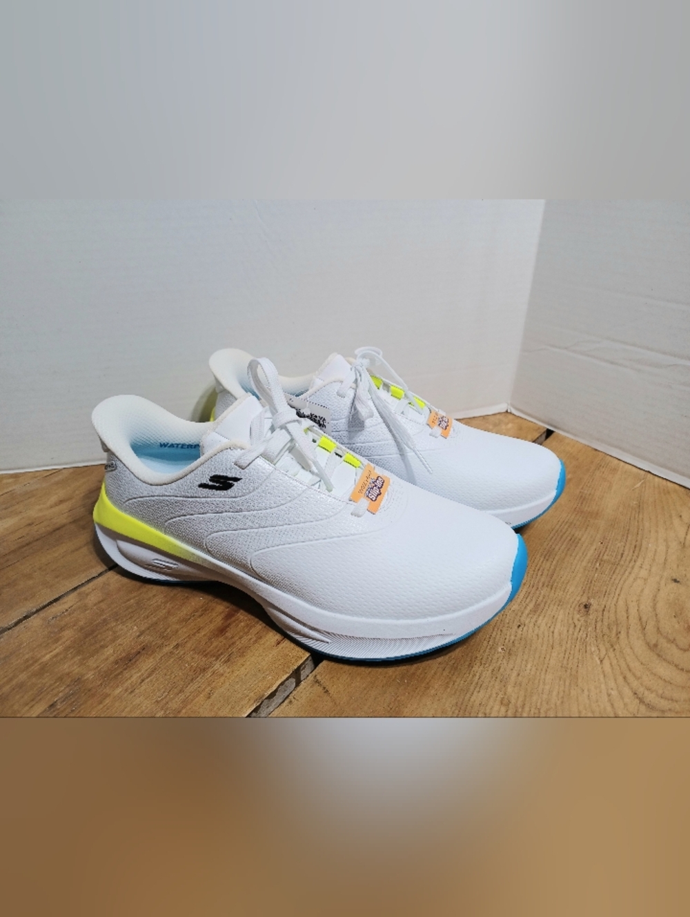 New SKECHERS Slip-Ins Men's Flow SI Golf Shoe White / Black / Multi Size 7.5-NWT
